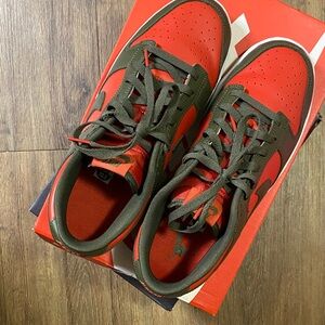 Nike Men's Olive and Red Sneakers
